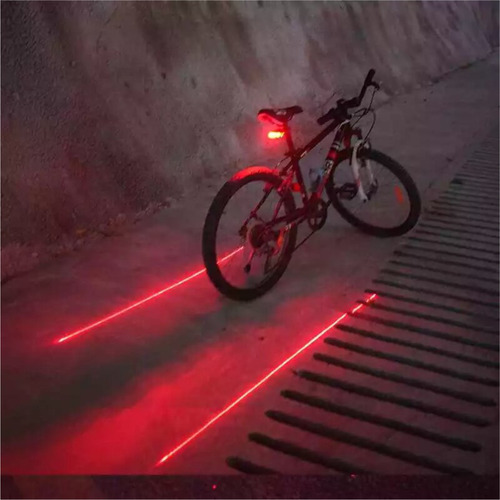 Luz Trasera Led Con Láser Para Bicicleta