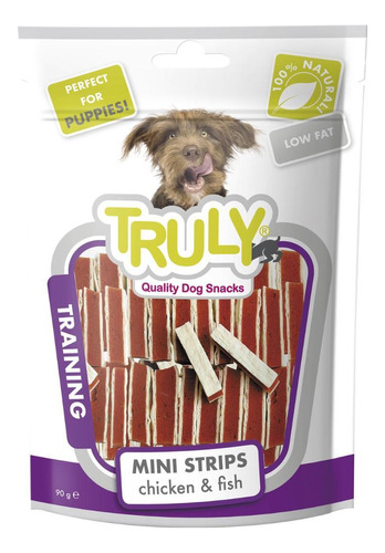 Truly Training Petisco Cães Mini Tiras Frango E Peixe - 90g