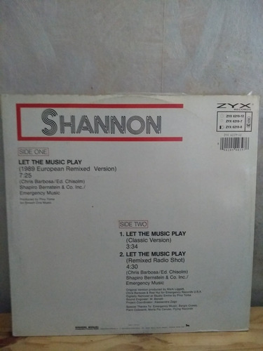 Shannon - Let The Music Play ( Remix - Classic Version ) . (Usado)