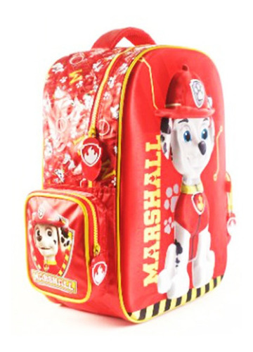 Mochila Paw Patrol Espalda 15 Pulgadas 3d Roja Marshall