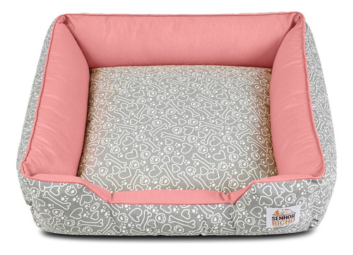 Caminha De Cachorro Impermeável Caminha Pet Com Zíper 73x73 Cor Rosa-pálido Desenho Estampado