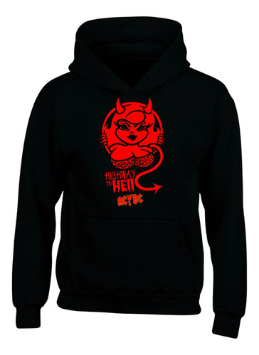 Hoodie Buzo Capota Ac Dc Evil Series Black Rock 