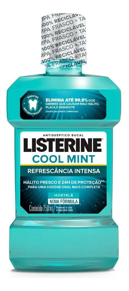 Antisséptico Bucal Cool Mint Refrescância Intensa 250ml Listerine