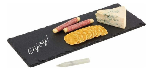 Mdesign Slate Stone Gourmet Serving Platter, Cheese Board