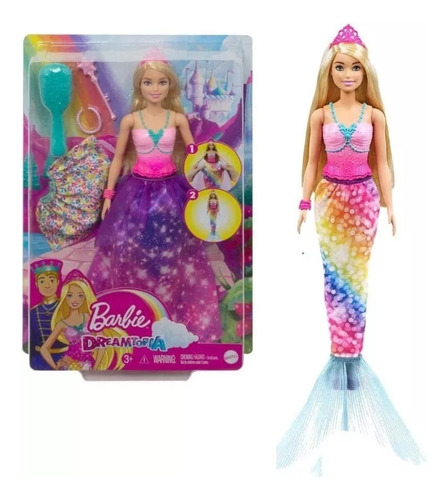 Barbie Dreamtopia Princesa Sirena 2 En 1 Mattel