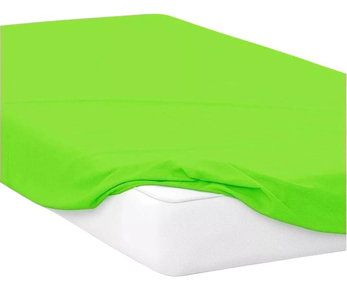 Sábana De Cajón Tamaño King Size De Microfibra Suave Color Verde Lima