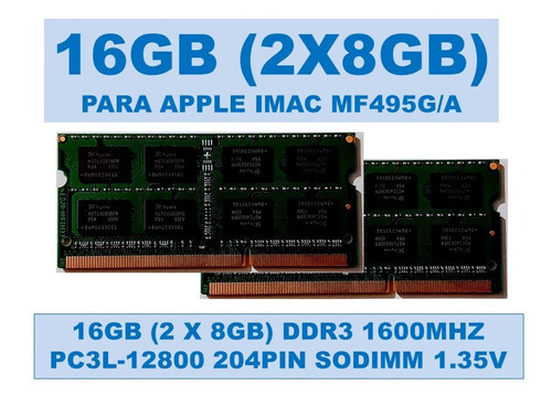 Memoria Mf495g/a 16gb (2 X 8gb) Ddr3 1.35v Para Apple iMac