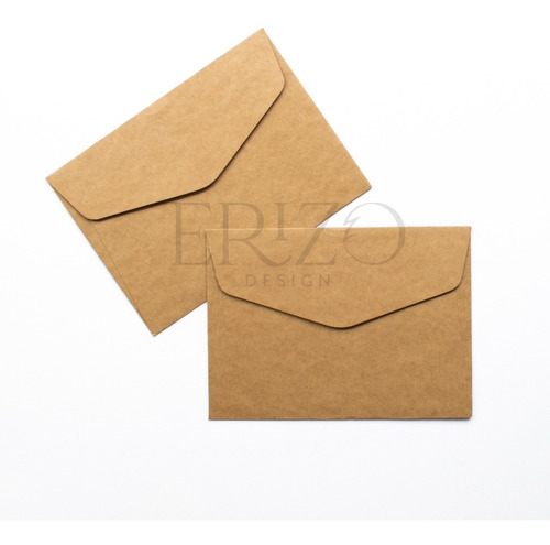 20 Sobres Kraft Madera Tarjetas Personales 7x10,5cm 120gr 