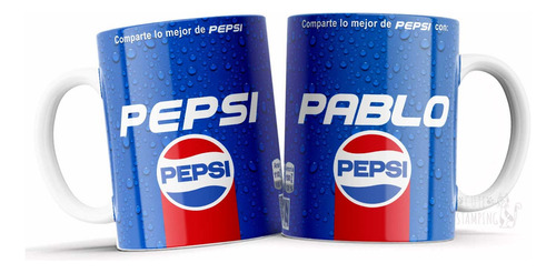 Taza Personalizada De Pepsi Bebida Gaseosa Con Tu Nombre