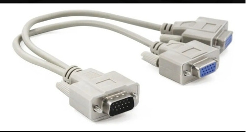 Cable Divisor De Vga Video Splitter 2 Monitores ( 3 Pzas )  (Reacondicionado)