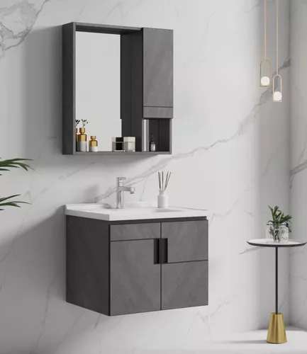 Aquareforma | Mueble de Baño con Tapa y Espejo Sin Lavabo | Mueble Baño  Modelo Brisol 2 Cajones Suspendido | Muebles de Baño | Juegos de Baño