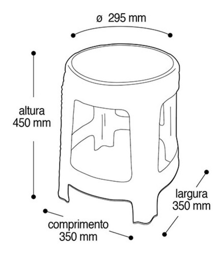 Banqueta Arqplast Rattan Preta Trama Empilhável Resistente