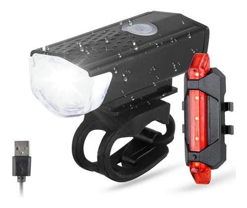 Pack 2 Luces Led Bicicleta Usb Trasera Y Delantera Foco 