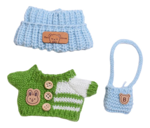 3 Peças, Roupa De Roupas De Boneca De Pelúcia, Verde