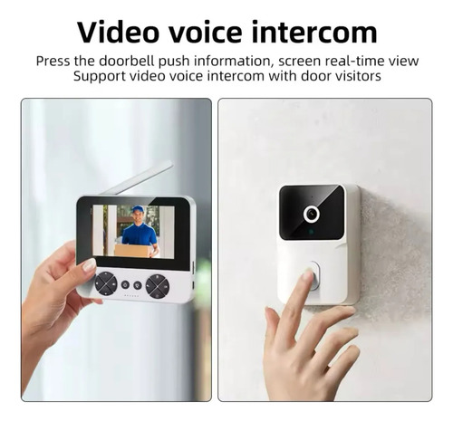 Portero Inhalambrico Inteligente Con Pantalla Hd Wi Fi Blanco