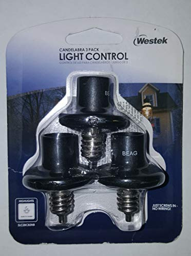 Westek Candelabra Pack De 3 Controles De Luz (ahorro De En