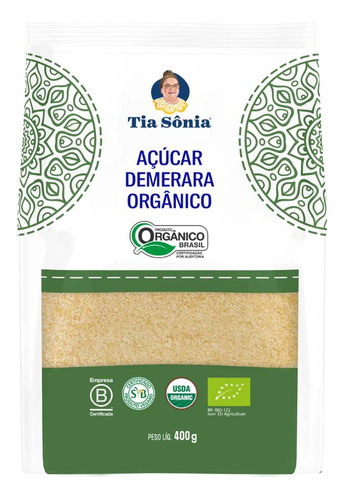 Açúcar Orgânico Demerara Integral Certificado Tia Sônia 400g