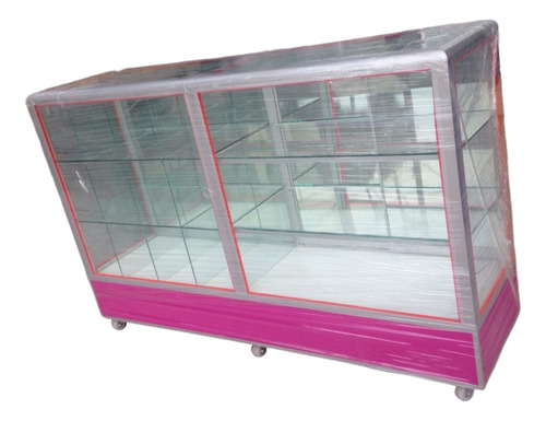 Vitrina Mostrador 1.20m Mixta 2 Entrepañs Y 12 Espacios Cuad