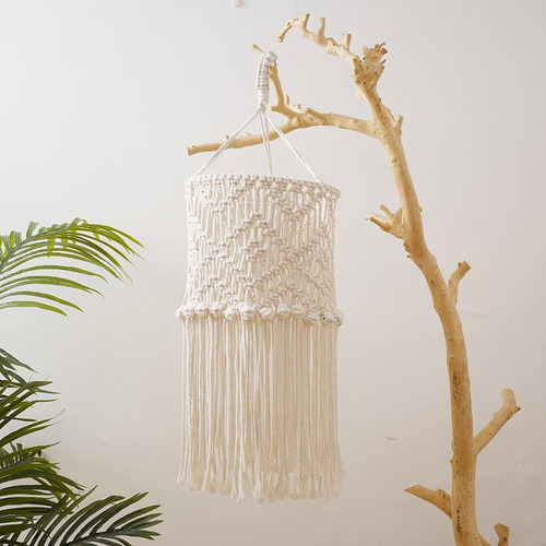Pantalla De Lámpara De Macramé Pantalla De Luz De Borla