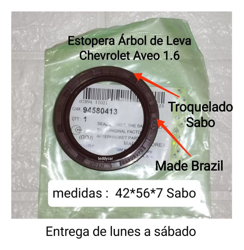 Estopera Árbol De Leva Chevrolet Aveo 1.6 94580413 Sabo