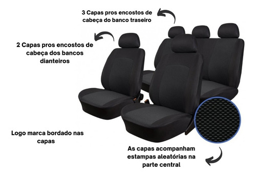 Capas Banco Estofado Grosso Carro Fiat Palio Siena Uno Punto