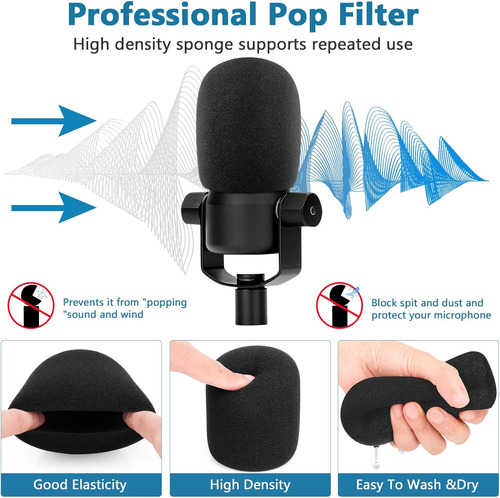 Pára-brisas Para Rode Podmic, Pacote Com 2 Microfones Pop Fi