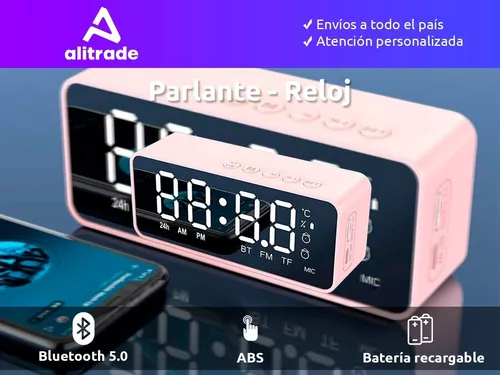 Radio Reloj Despertador Recargable Usb Parlante Bluetooth Tf