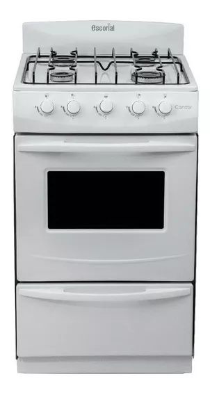 Cocina Escorial Candor S2 gas natural 4 hornallas blanca 220V puerta con visor