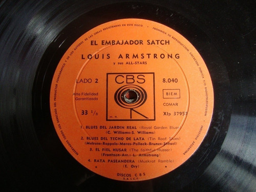 Sin Tapa Disco Louis Armstrong El Embajador Sacht Si1