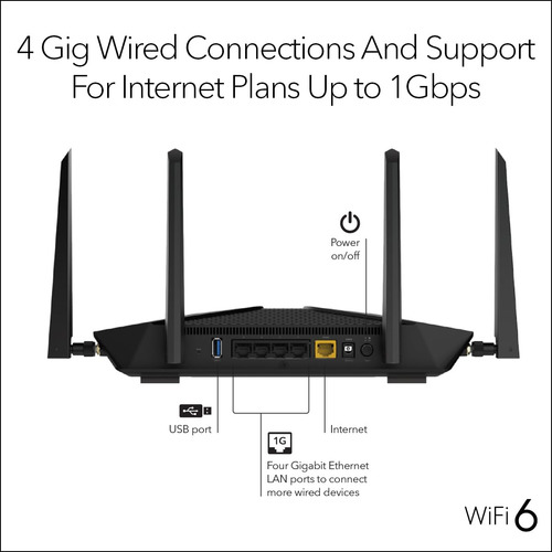 Router Wifi 6 Netgear Nighthawk Rax54s Ax5400 De 5,4 Gbps