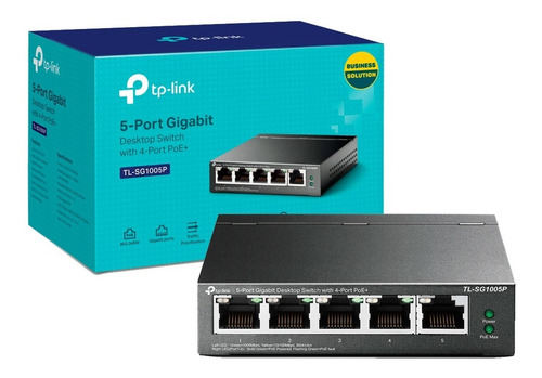 Switch 5 Portas Gigabit Tp-link Sg1005p Com 4 Portas Poe