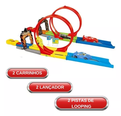 Pista Corrida Carrinho Brinquedo Infantil Looping 360 + 1 Moto Incluso no  Shoptime