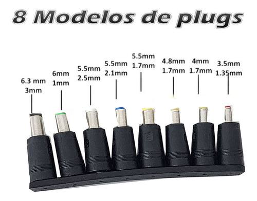 Kit 8 Conector Plug Pino Fonte Universal Notebook Reposição