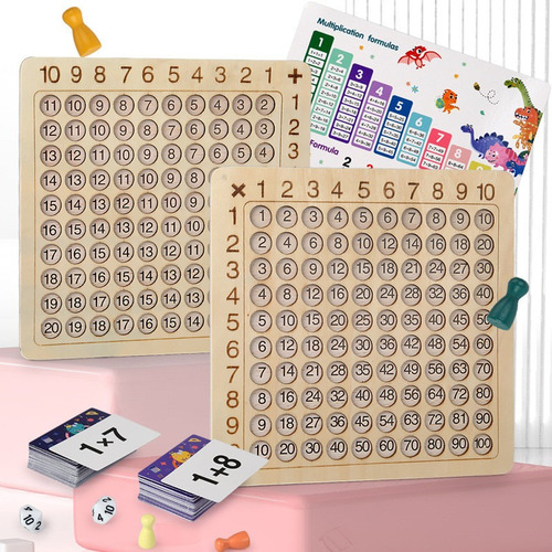 Juego De Mesa De Multiplicación Montessori De Madera Para Ni