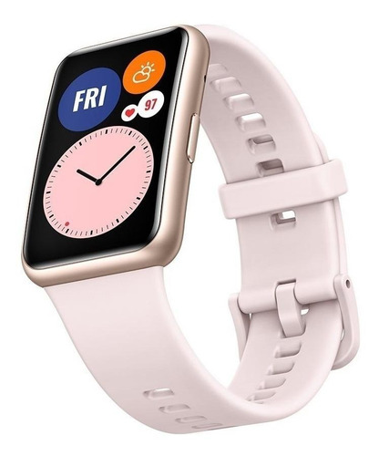 Imagen 3 de 7 de Huawei Watch Fit Active 1.64" caja de fibra polimérica rose gold, malla sakura pink de silicona TIA-B09