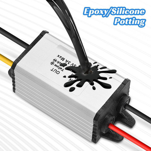 Convertidor Dc 12v A 5v 3a, Regulador De Voltaje Impermeable