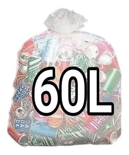 Sacos De Lixo 60 Litros Transparente Reforçado 100 Unidades