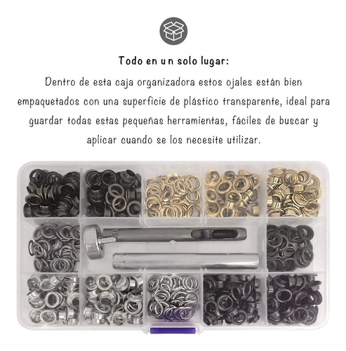 Imagen 6 de 10 de Ojalillos Metálicos Remaches 4 Colores Marroquinería Cuero.