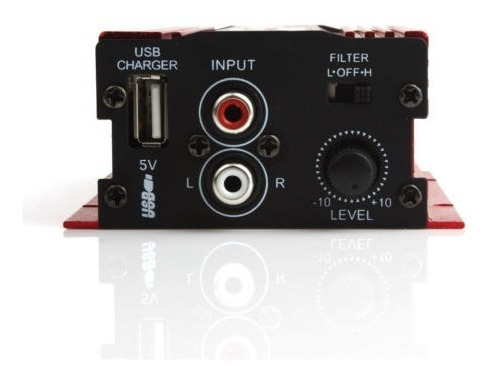 Imagen 5 de 6 de Rojo 500w Ma-150 Dc9-15v 2ch Mini Hi-fi Stereo Mp3 Audio Amp