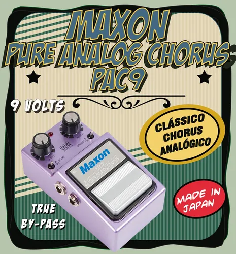 Pedal Maxon Pac9 Pure Analog Chorus - Made In Japan Pedal Maxon Pac9 Pure Analog Chorus - Made In Japan