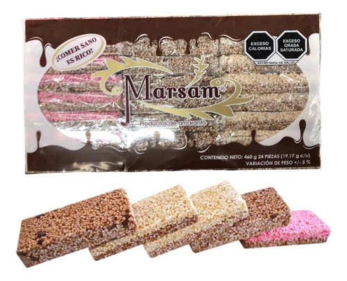 432 Barras Alegria Amaranto Chocolate Fresa Vainilla Nuez