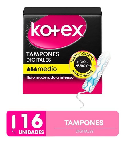 Kotex Tampones Digitales Medio X 16 Unidades