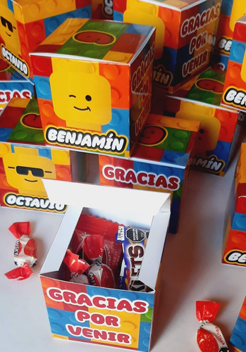 Cajitas Cubo Golosinas Souvenirs Lego X10 Cumpleaños
