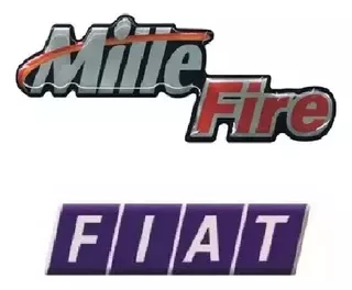 Kit Adesivo Emblema Mille Fire + Fiat P/ Fiat Uno Resinado