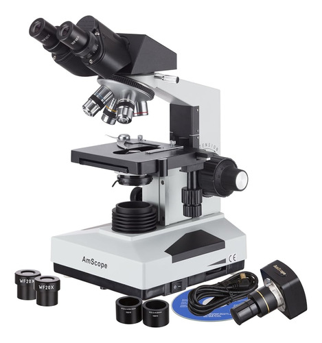 Amscope B490b-m Microscopio Binocular Compuesto 40x-2000x + 