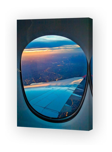 Cuadro 60x90cm Ventana De Avion Vuelo Viaje Volar Mundo M8