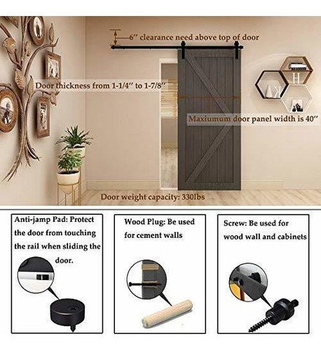 Tsmst Kit Accesorio Para Puerta Granero 6.6 Ft Riele