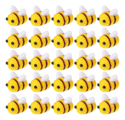 Abeja De Fieltro Con Decoración Floral, 25 Unidades