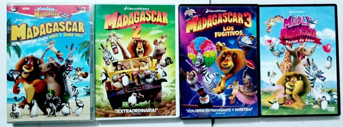 4 Dvds De Madagascar 1, 2, 3, Pingüinos + Madly