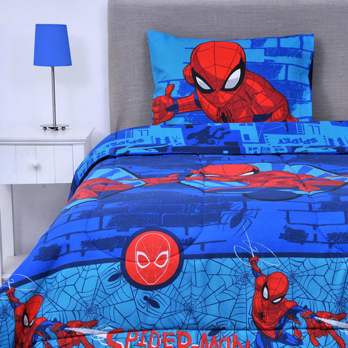 Plumon 1.5 Plazas Spiderman / Hombre Araña Reversible